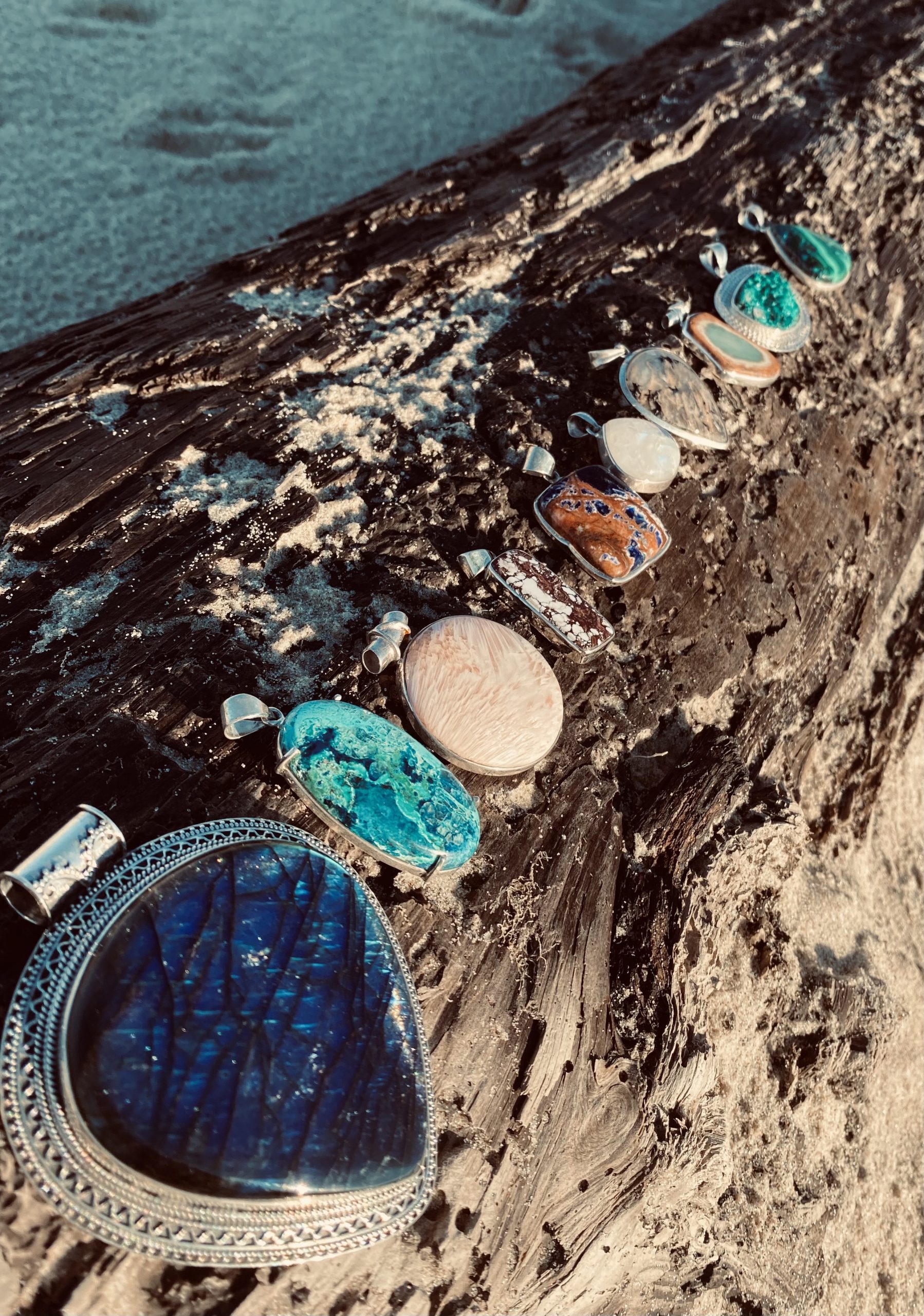 Pendentifs Pierre Plage Bague argent Turquoise